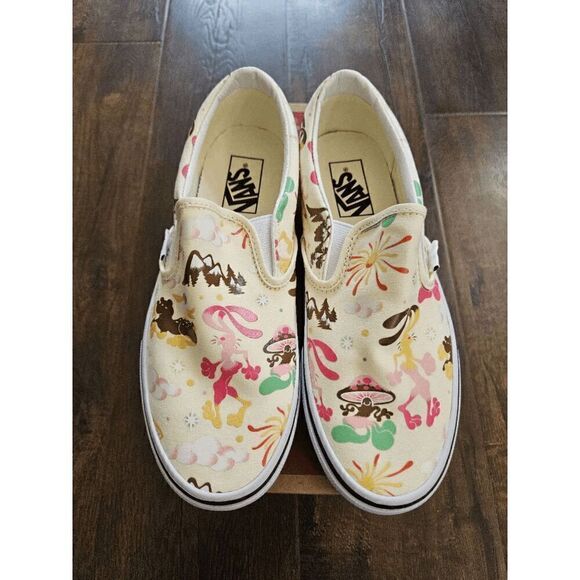 vans classic slip on get outdoors classic white women size 7/8.5 - Picture 1 of 8